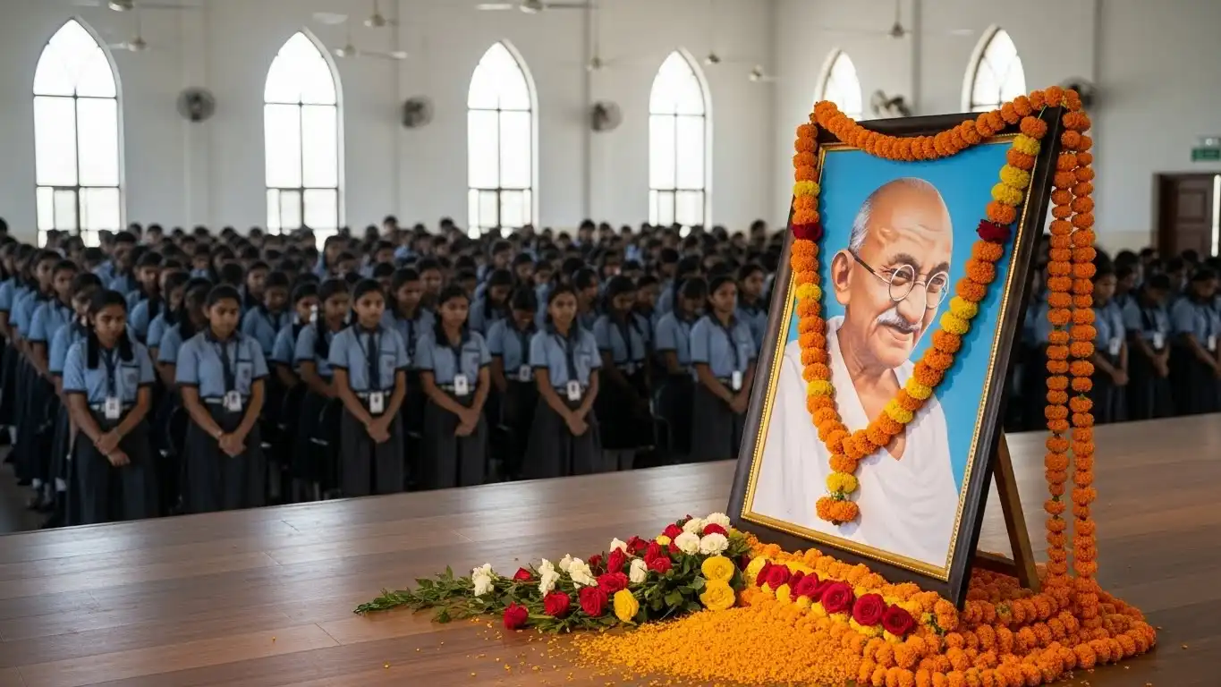 Students observing silence for Martyrs' Day Anchoring Script 2026